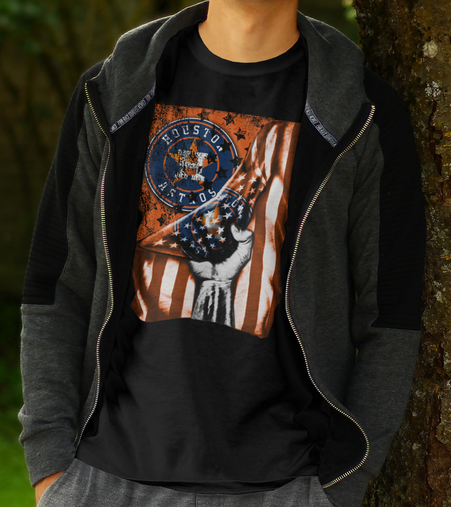Houston Astros Vintage Flag Symbol With Bold Stars And Stripes T-Shirt