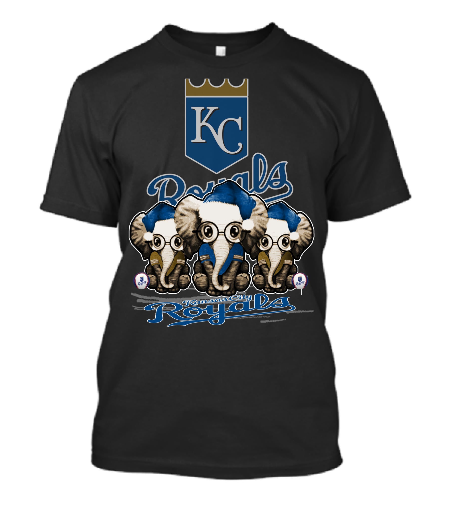 Kansas City Royals Christmas Elephants KC Royals T-Shirt
