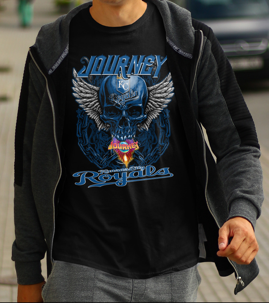 Journey Kansas City Royals Skull Wings T-Shirt