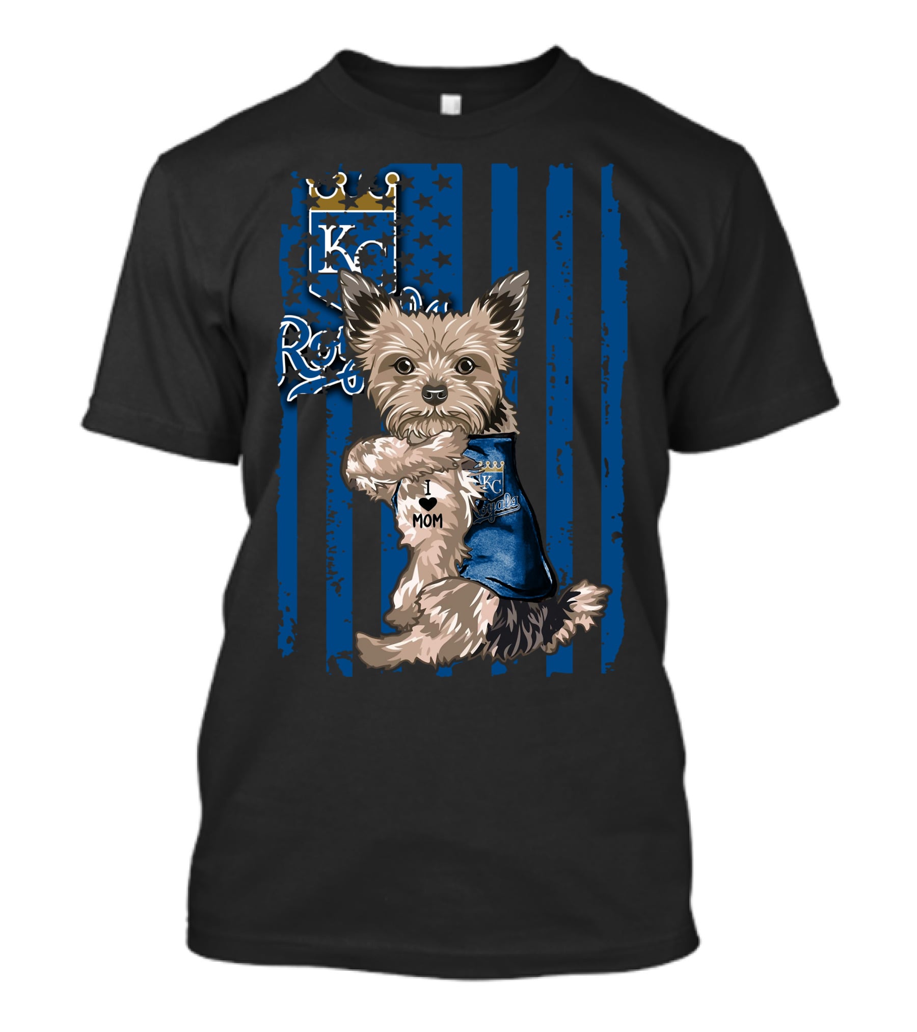 Yorkshire Terrier KC Royals I Love Mom T-Shirt