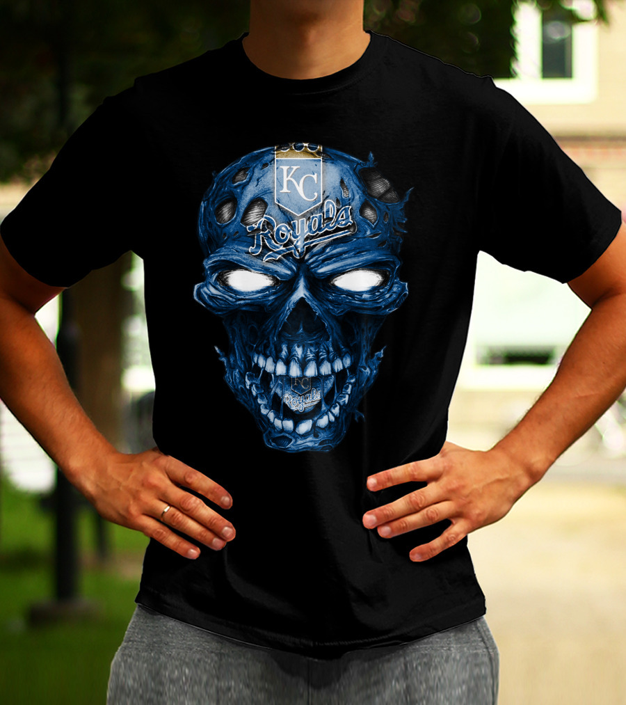 Skull KC Royals Blue Face T-Shirt
