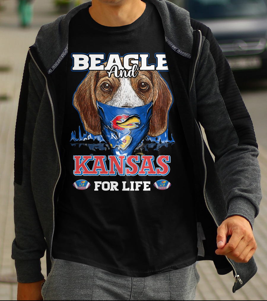Beagle And Kansas Jayhawks For Life T-Shirt