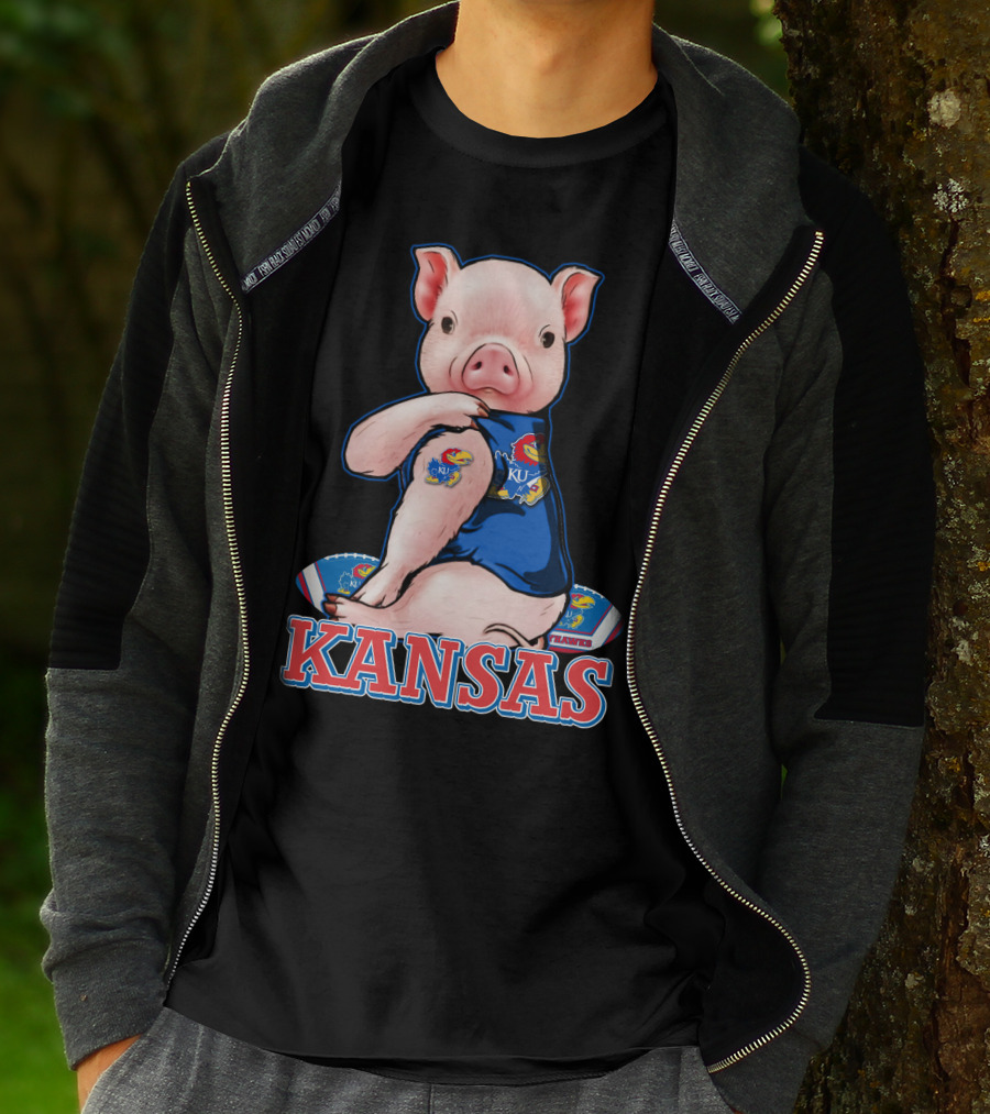 Kansas Pig Jayhawks KU Football Fan T-Shirt