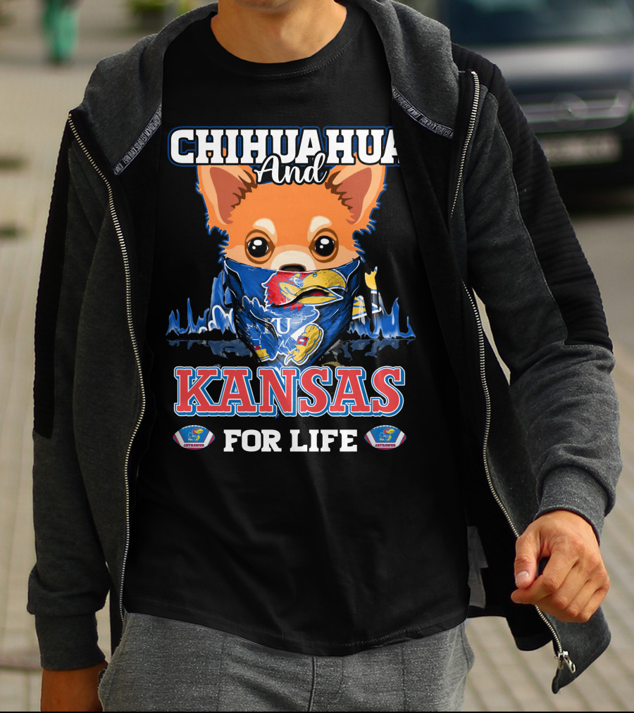 Chihuahua And Kansas Jayhawks Mascot For Life T-Shirt