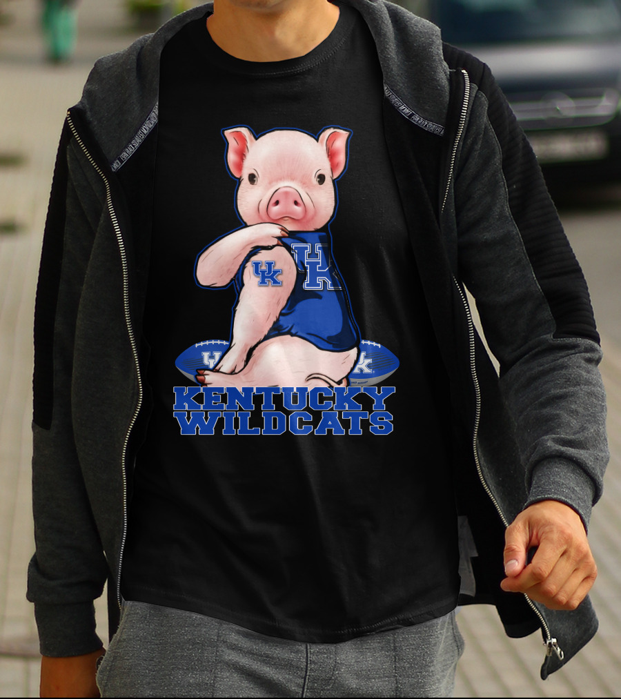 Pig Wearing Kentucky Wildcats Football Jersey T-Shirt