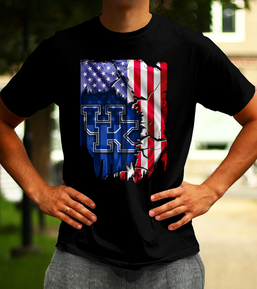 Kentucky Wildcats American Flag Torn T-Shirt