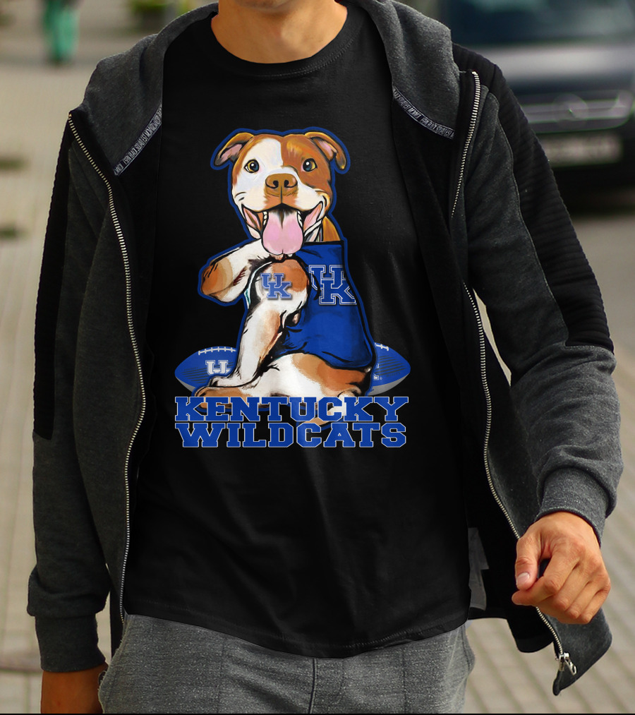 Kentucky Wildcats UK Pitbull Football Fan T-Shirt
