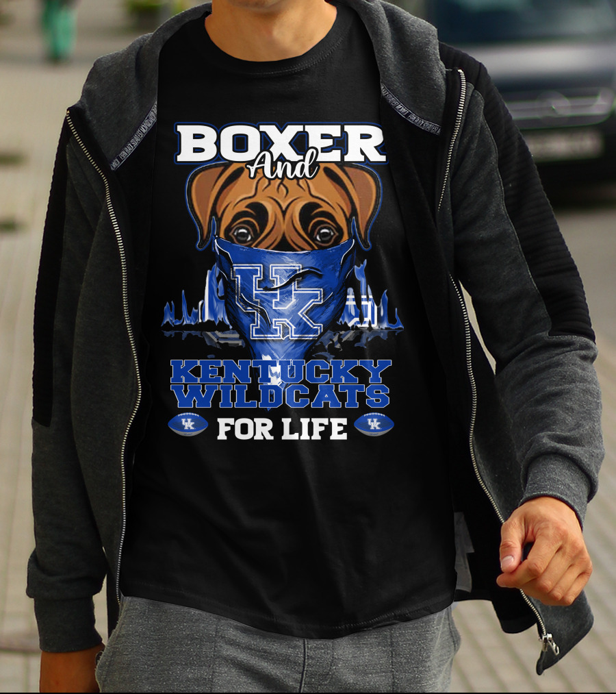 Boxer And Kentucky Wildcats For Life UK T-Shirt