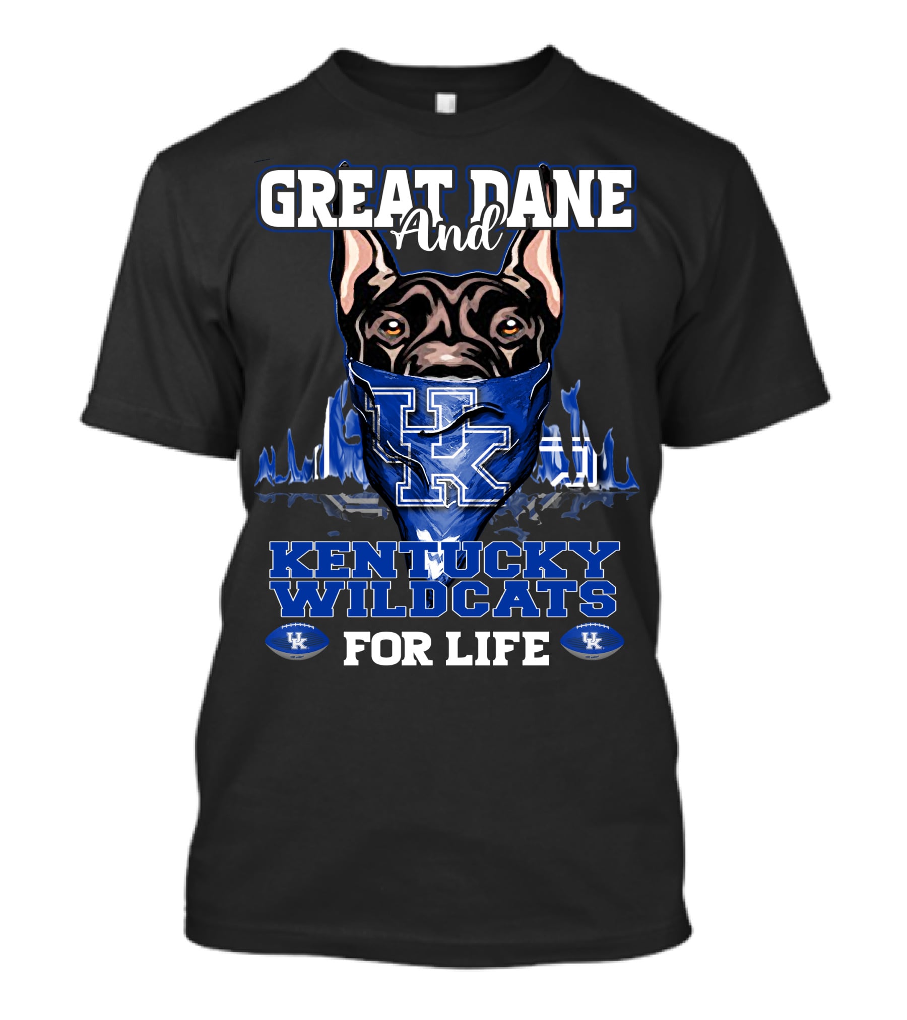 Great Dane And Kentucky Wildcats For Life T-Shirt