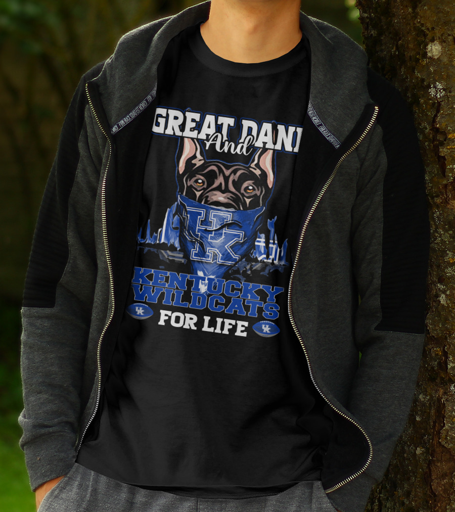 Great Dane And Kentucky Wildcats For Life T-Shirt