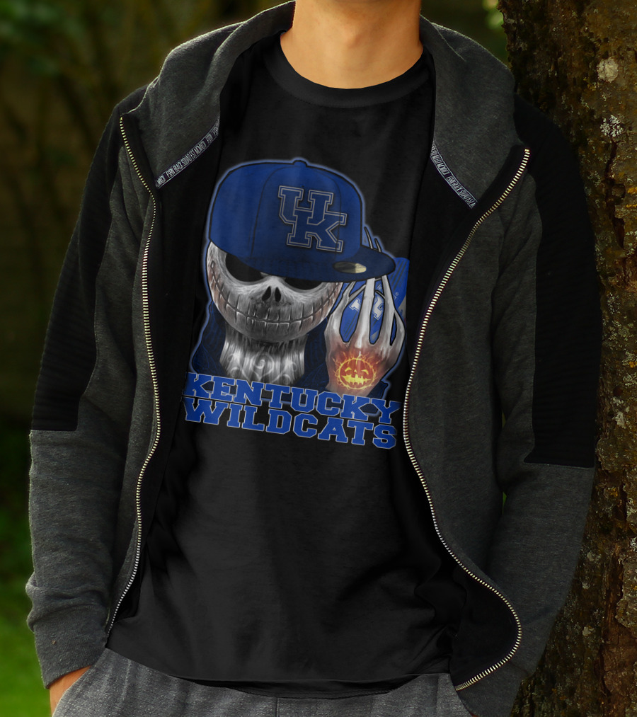 Kentucky Wildcats Jackskull Pumpkin Basketball Hat T-Shirt