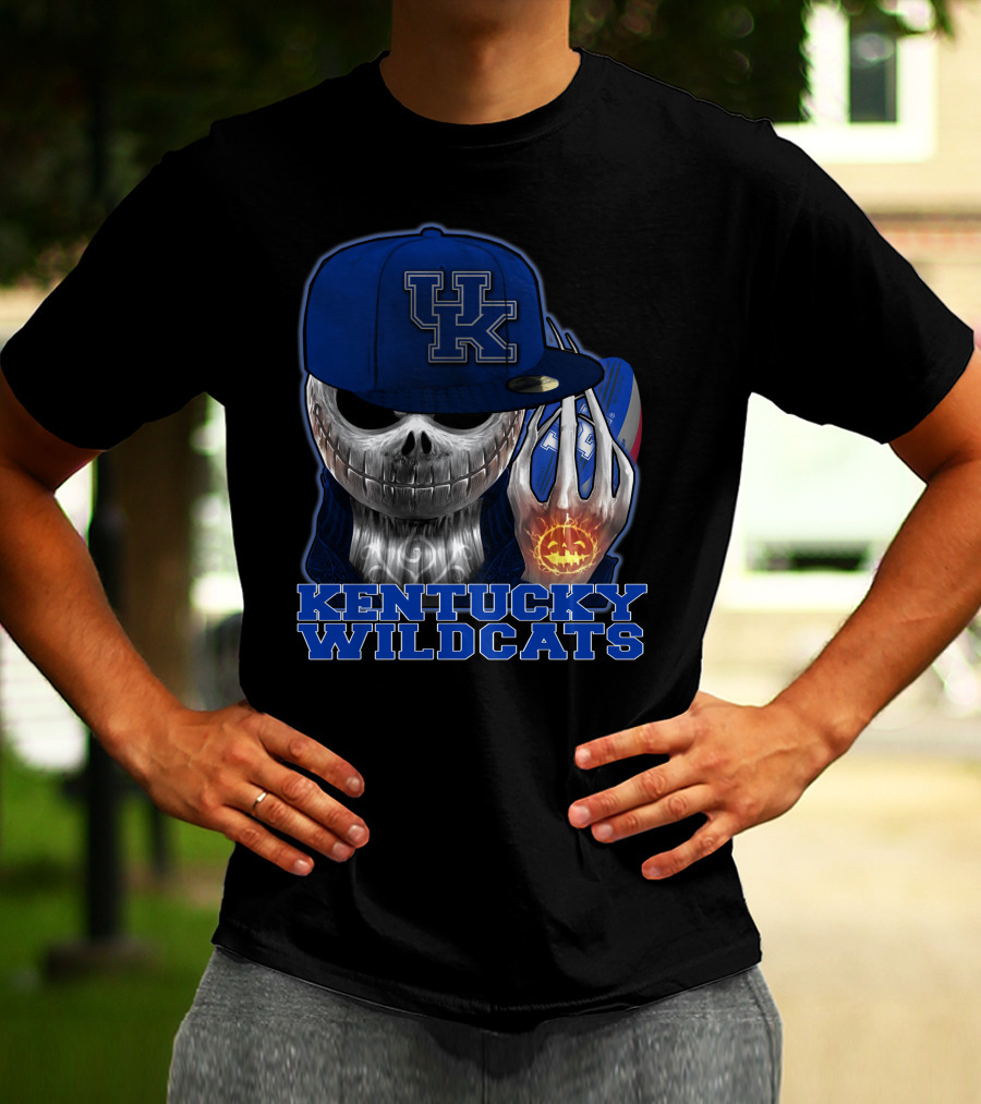 Kentucky Wildcats Jackskull Pumpkin Basketball Hat T-Shirt
