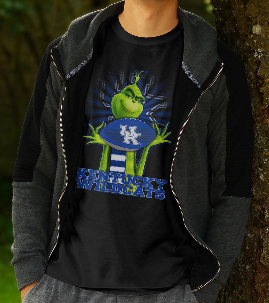Grinch Holding Kentucky Wildcats Football T-Shirt