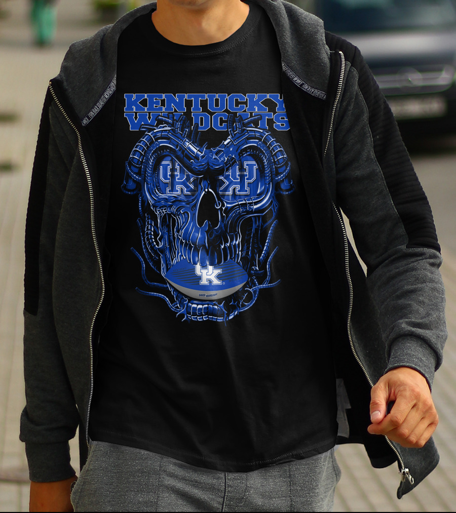 Kentucky Wildcats Dragonskull Football Helmet T-Shirt