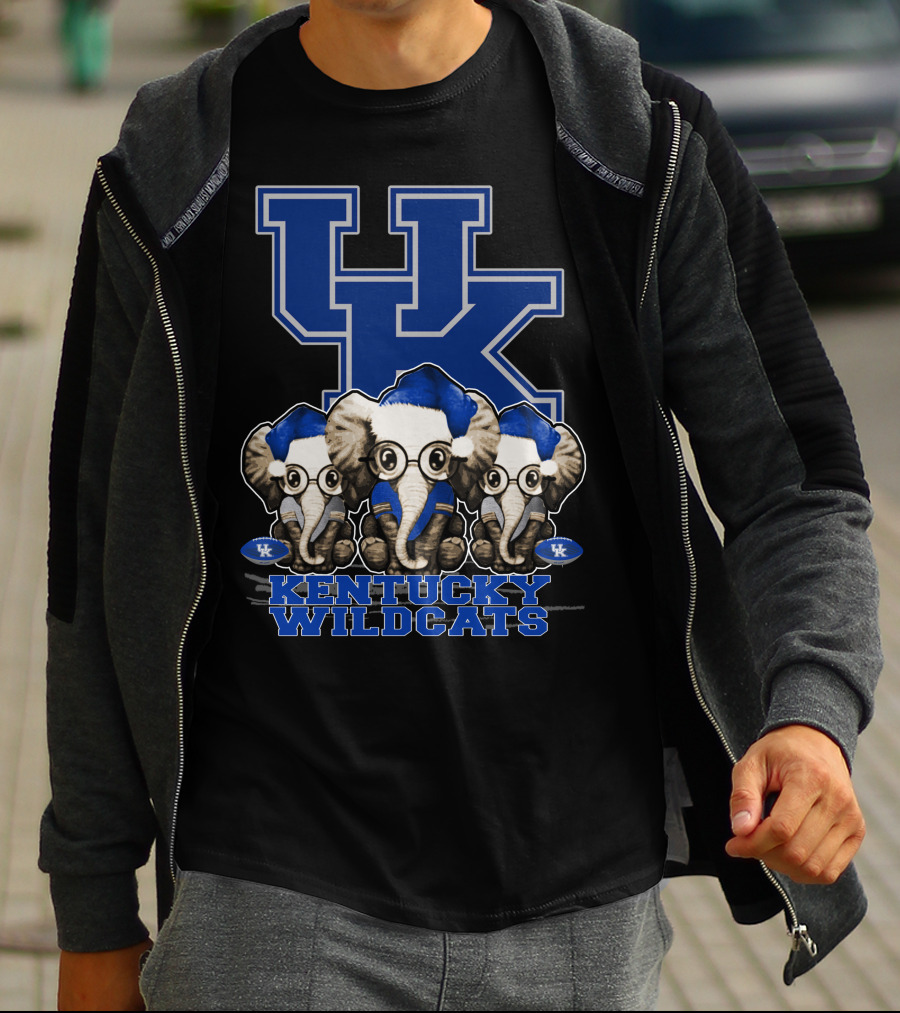 Kentucky Wildcats Elephant Christmas Trio With UK T-Shirt