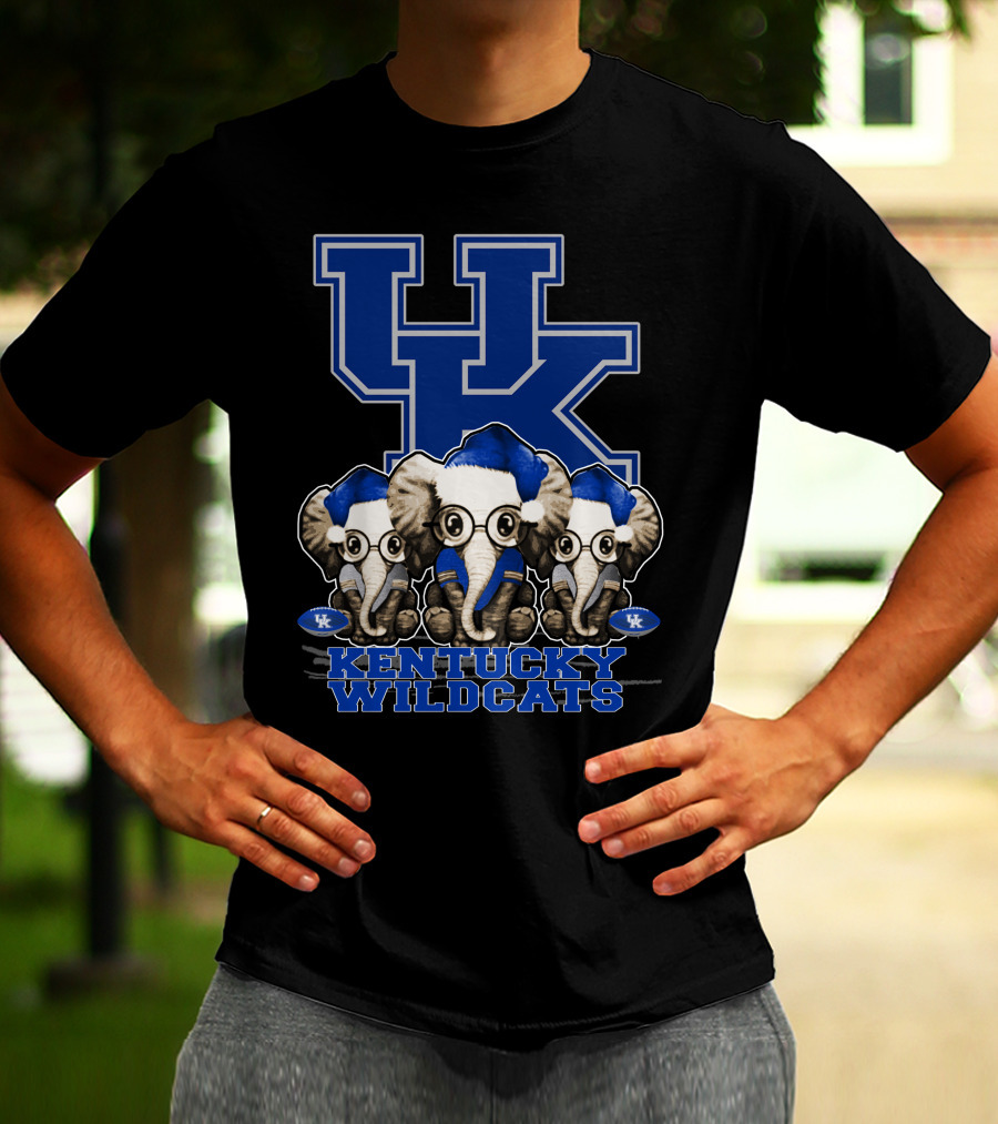 Kentucky Wildcats Elephant Christmas Trio With UK T-Shirt