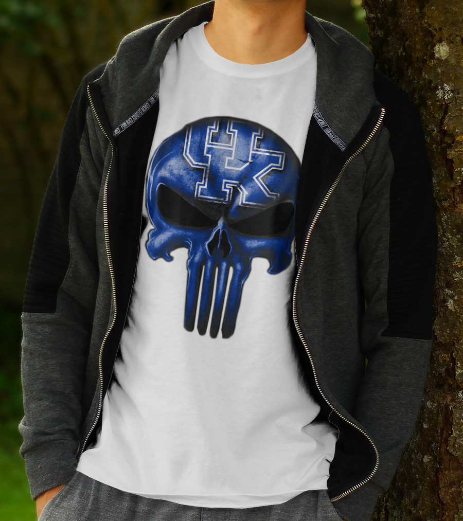 Kentucky Wildcats UK Blue Skull T-Shirt