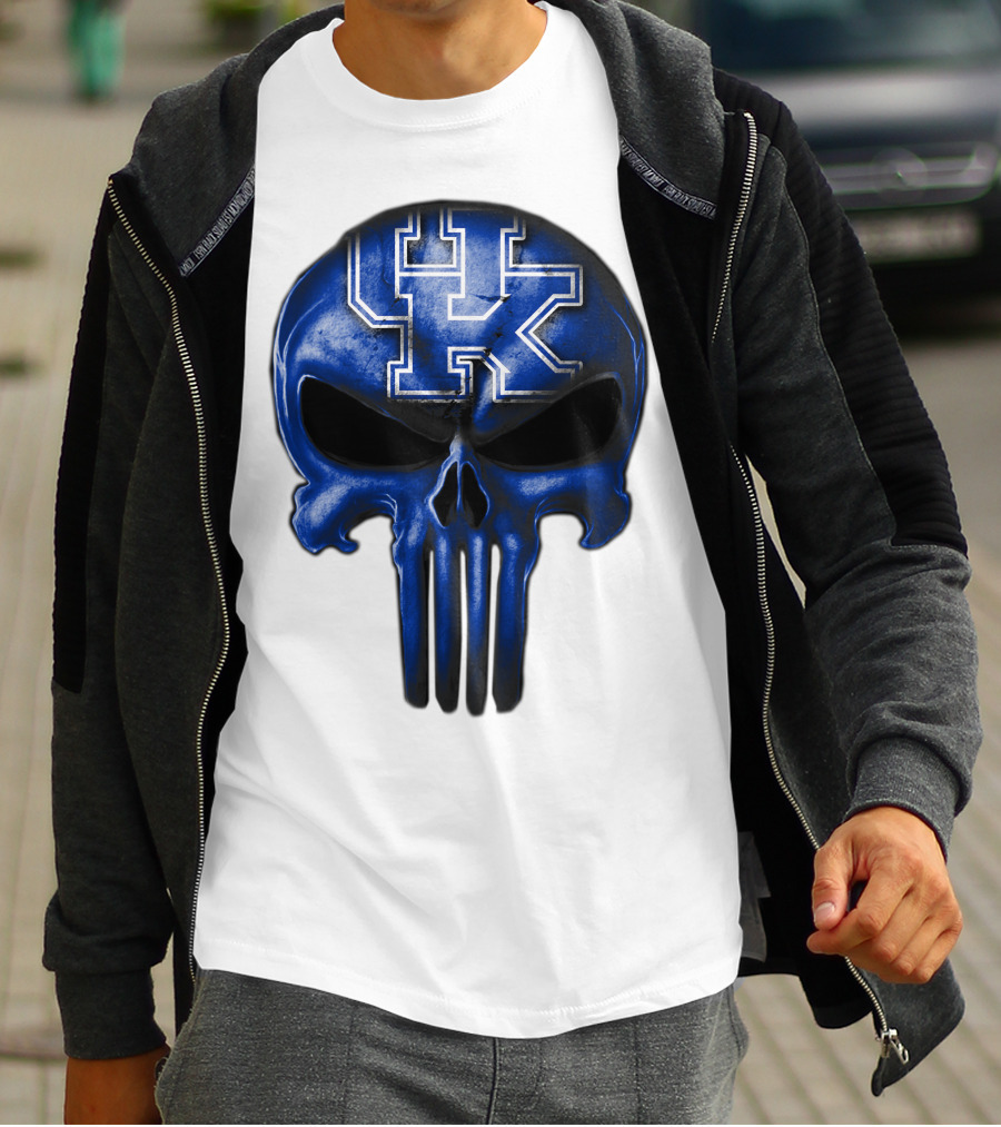 Kentucky Wildcats UK Blue Skull T-Shirt
