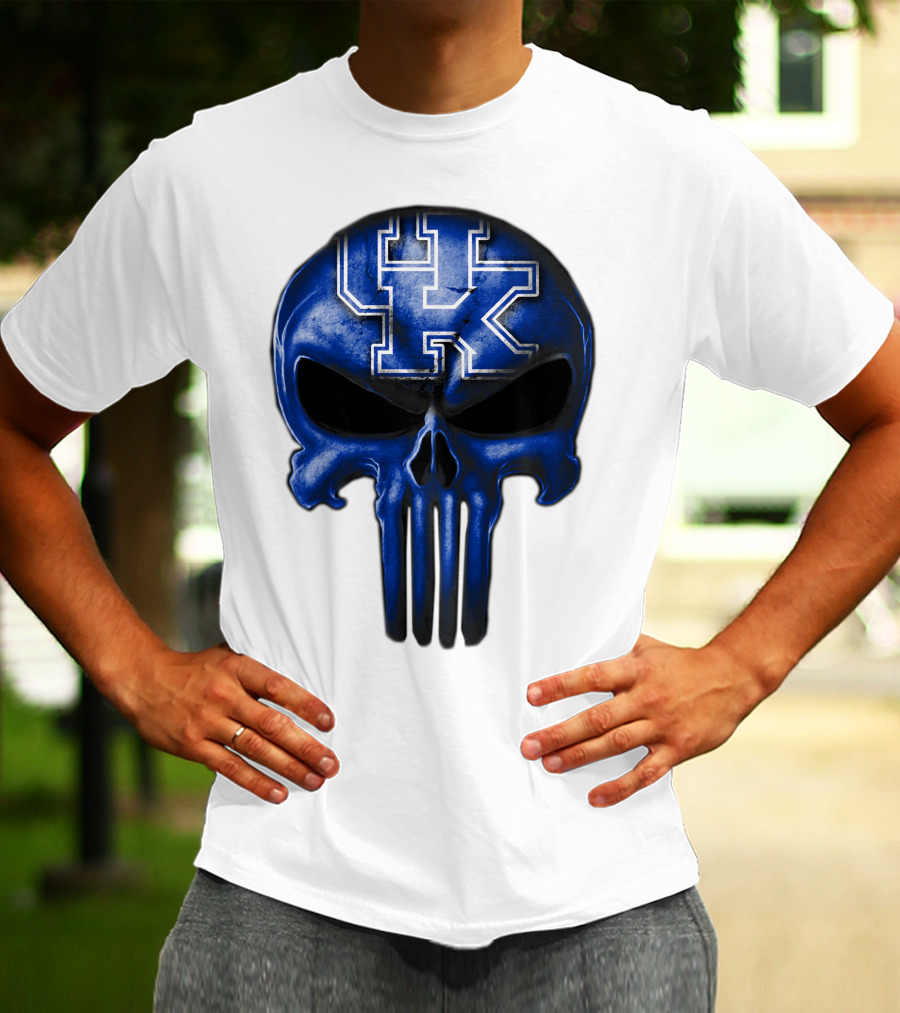 Kentucky Wildcats UK Blue Skull T-Shirt