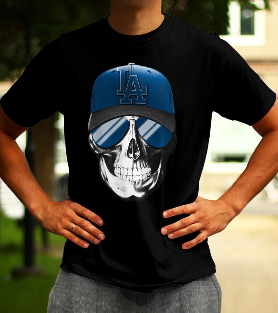 Skull Los Angeles Dodgers LA Cap Sunglasses T-Shirt