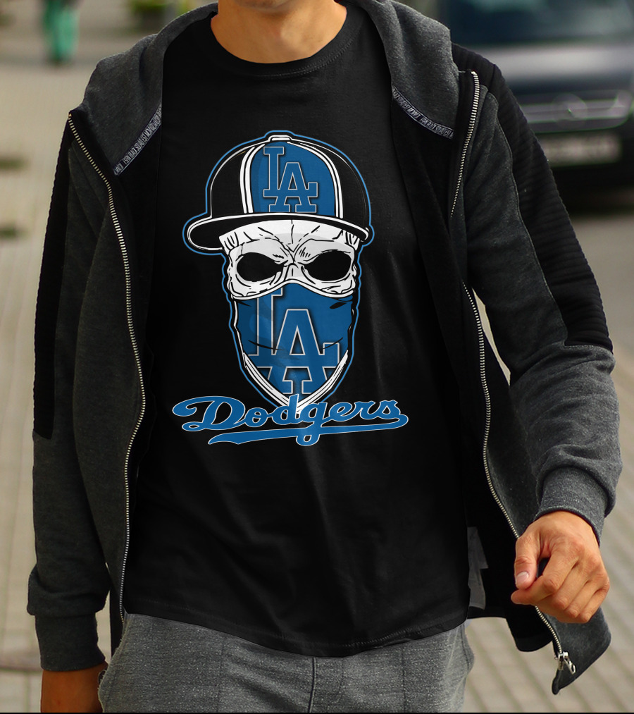 Dodgers Skull Hat LA Los Angeles T-Shirt