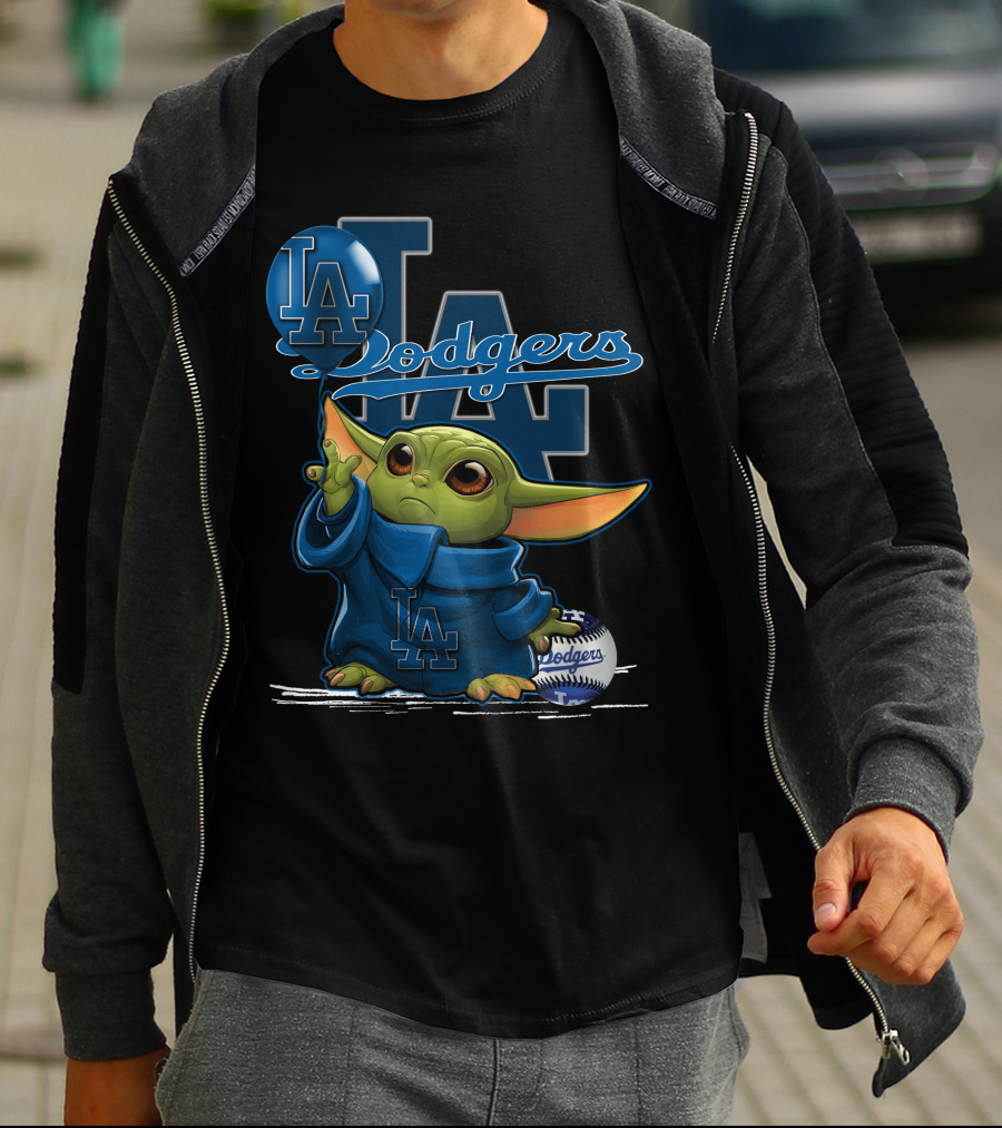 Yoda Dodgers LA Baseball Jedi Team Spirit T-Shirt
