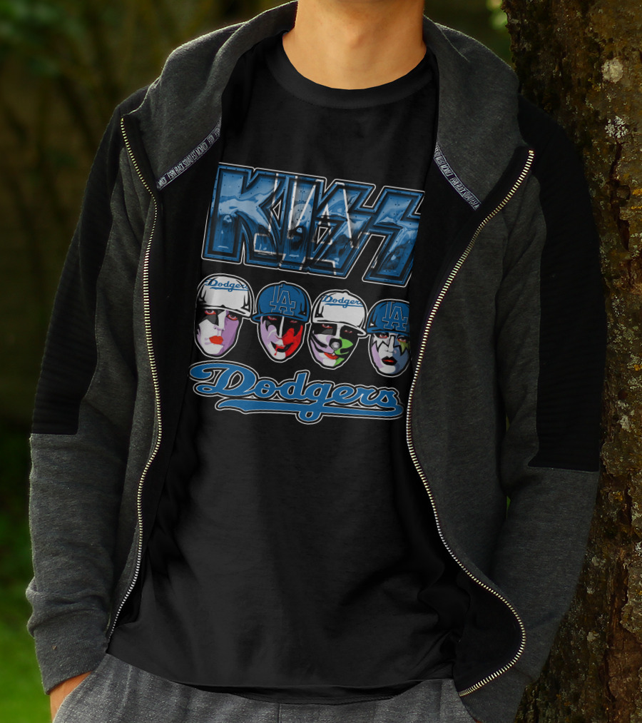 Kiss Los Angeles Dodgers Face Paint Baseball Collaboration T-Shirt