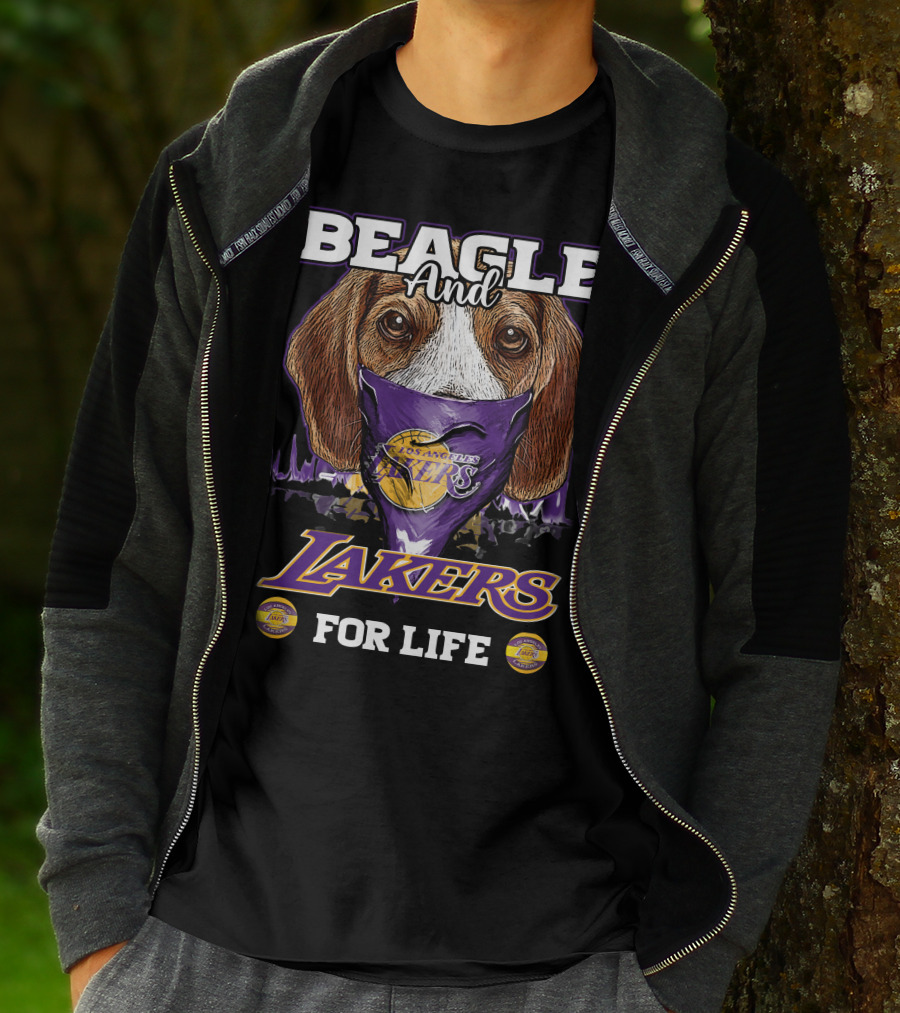 Beagle And Los Angeles Lakers For Life T-Shirt