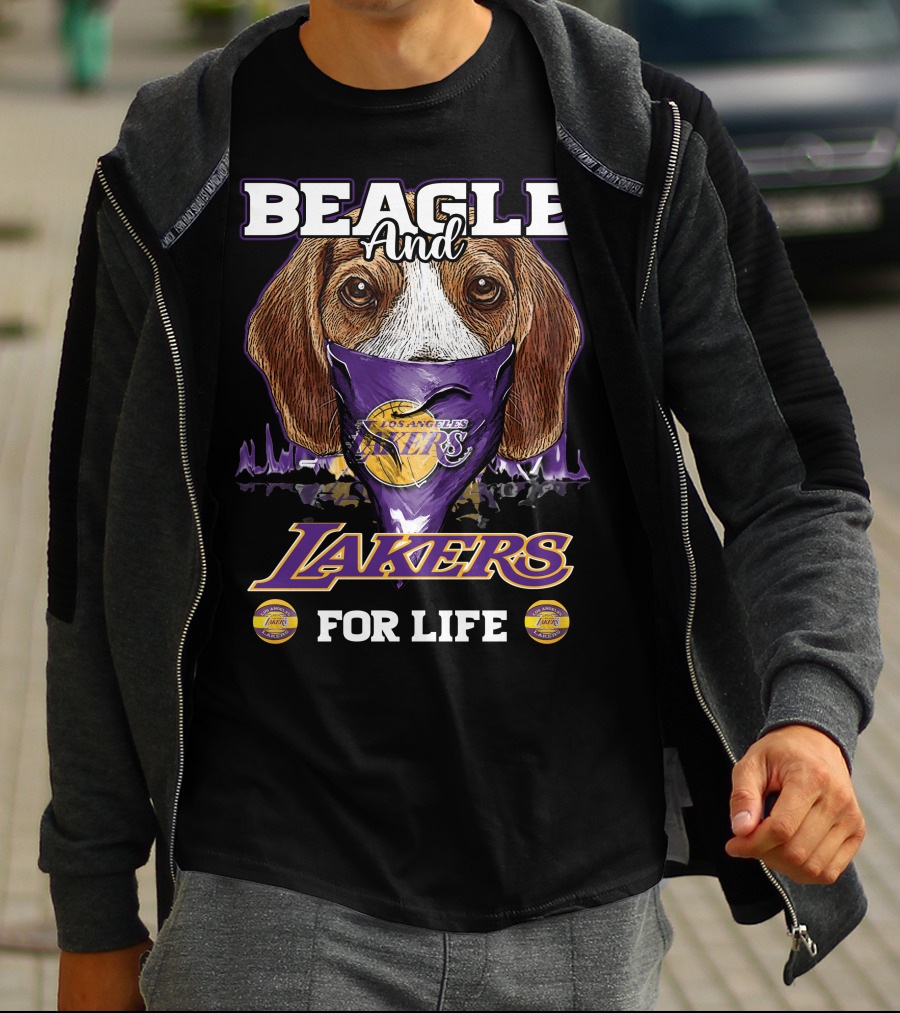 Beagle And Los Angeles Lakers For Life T-Shirt