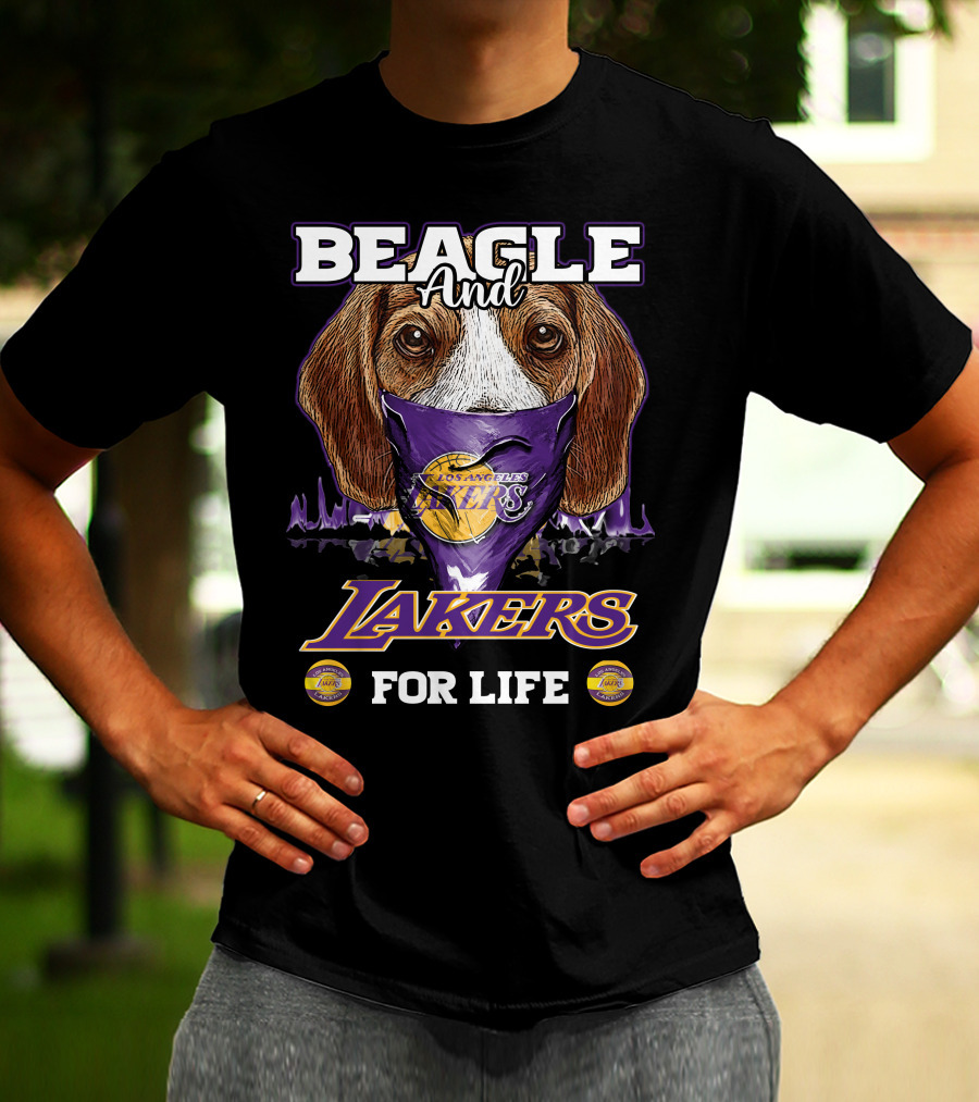 Beagle And Los Angeles Lakers For Life T-Shirt