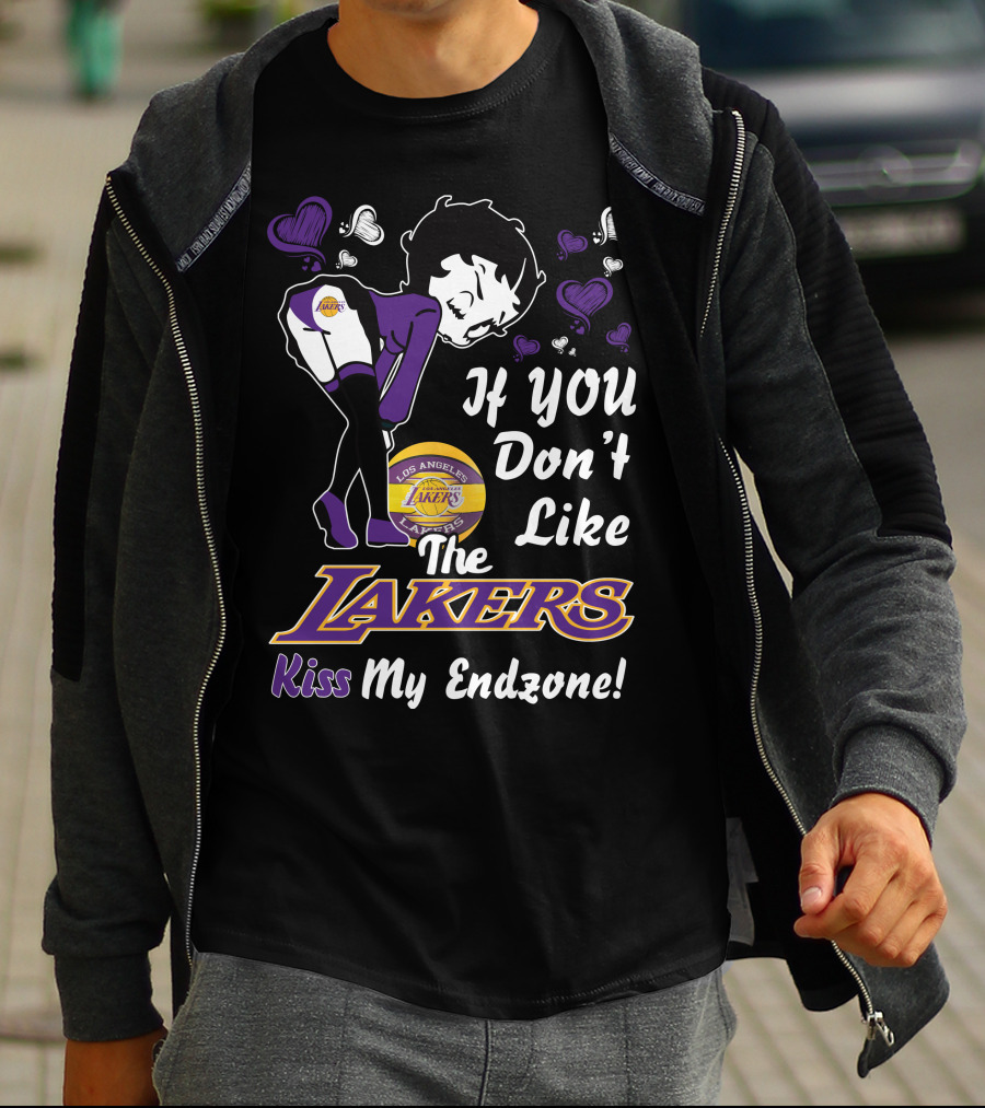 Betty Boop If You Don't Like The Los Angeles Lakers Kiss My Endzone‍‍‍‍‍‍‍‍‍‍‍‍‍‍‍‍‍ T-Shirt