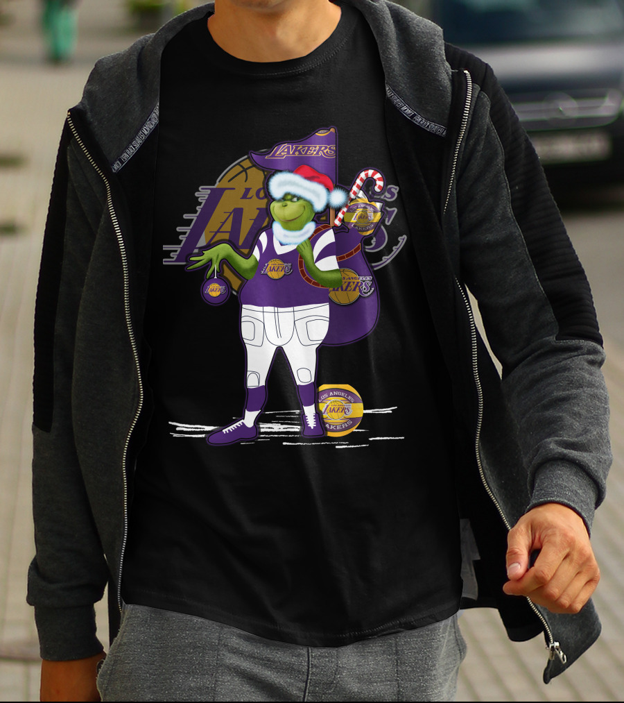 Los Angeles Lakers Grinch Christmas Basketball Mashup T-Shirt