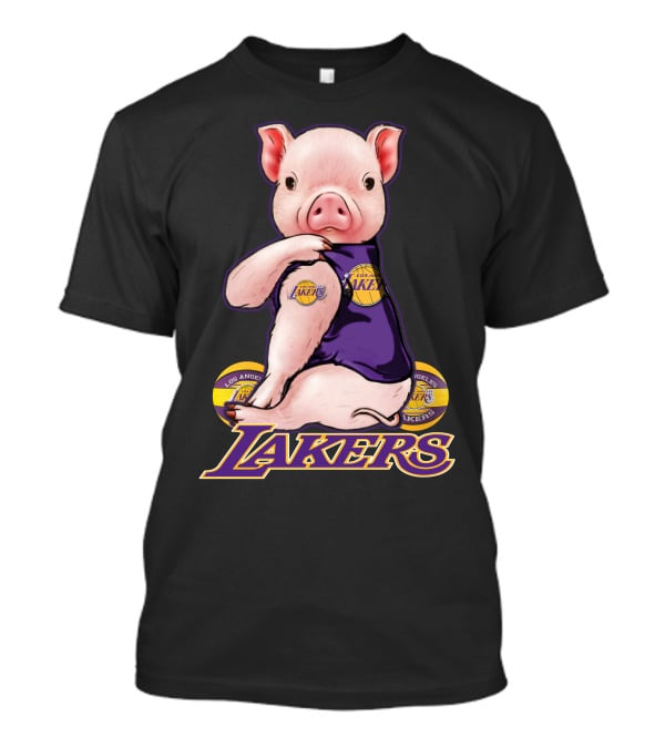 Los Angeles Lakers Pig In Team Jersey T-Shirt