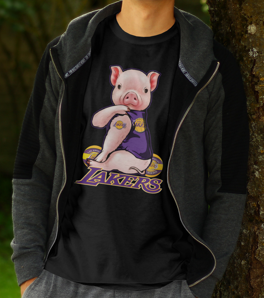 Los Angeles Lakers Pig In Team Jersey T-Shirt
