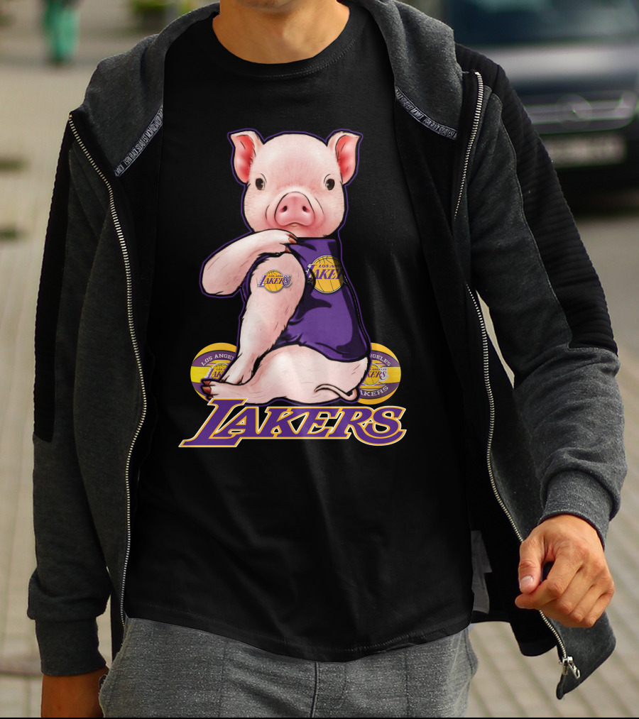 Los Angeles Lakers Pig In Team Jersey T-Shirt