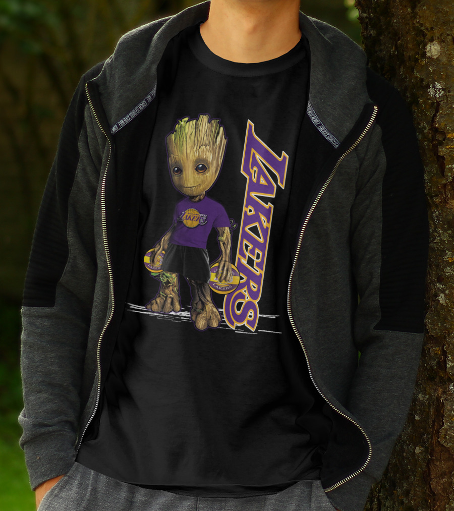 Groot Lakers Basketball Fan Character T-Shirt
