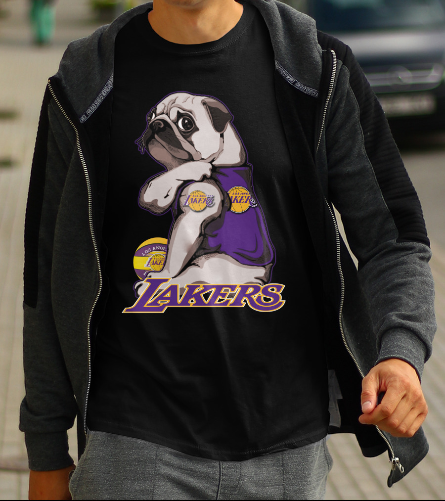 Pug Los Angeles Lakers Basketball T-Shirt