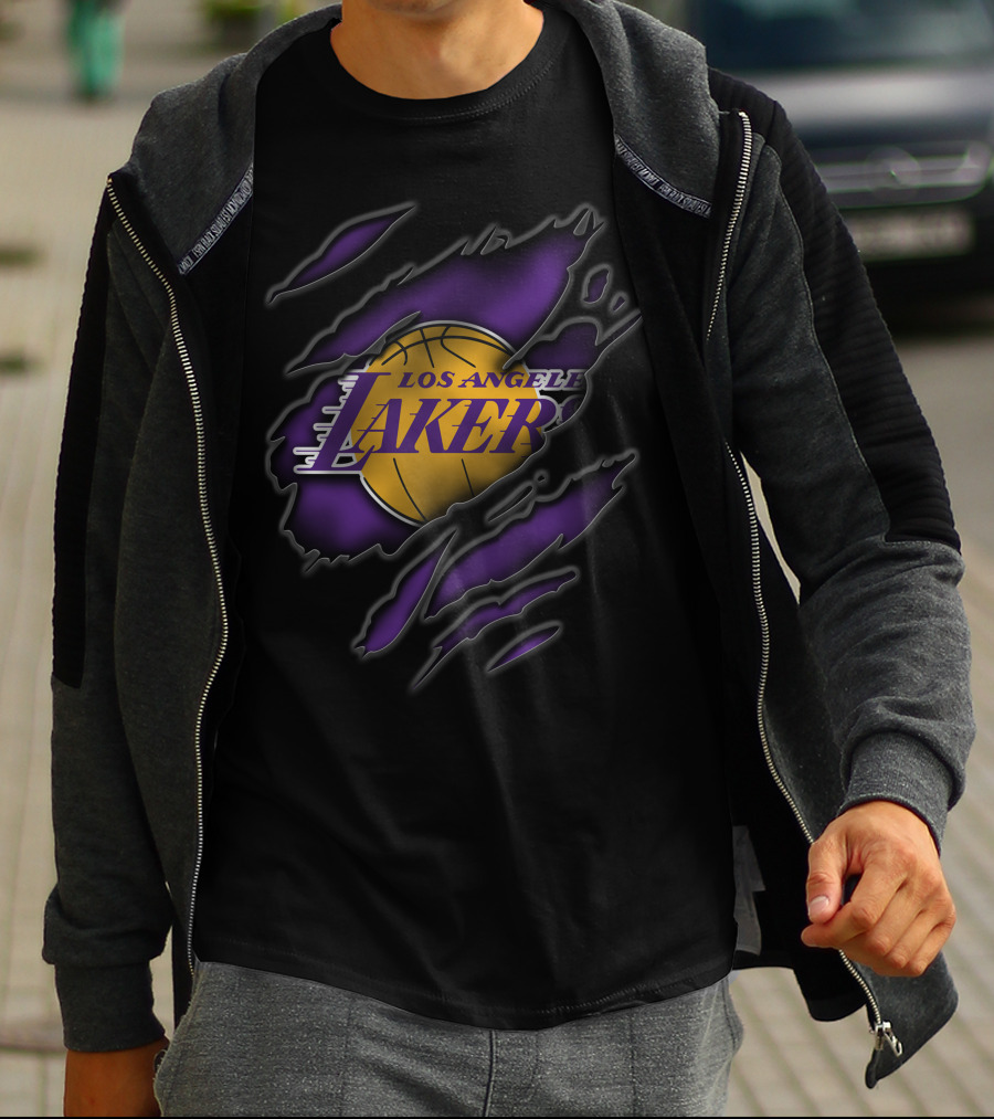 Los Angeles Lakers Torn Basketball Claw Marks T-Shirt