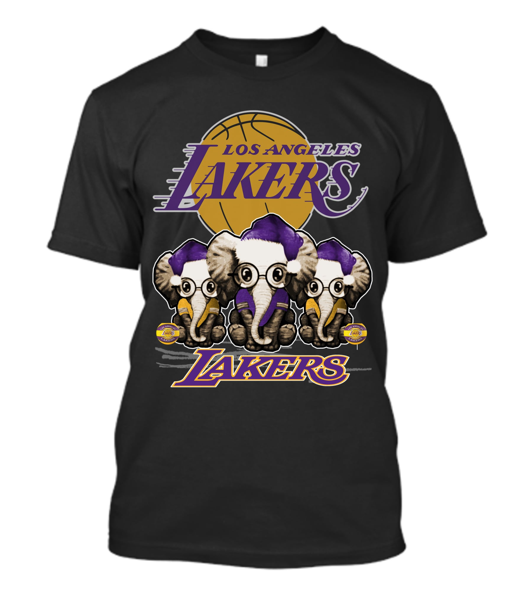 Los Angeles Lakers Xmas Elephants Basketball T-Shirt