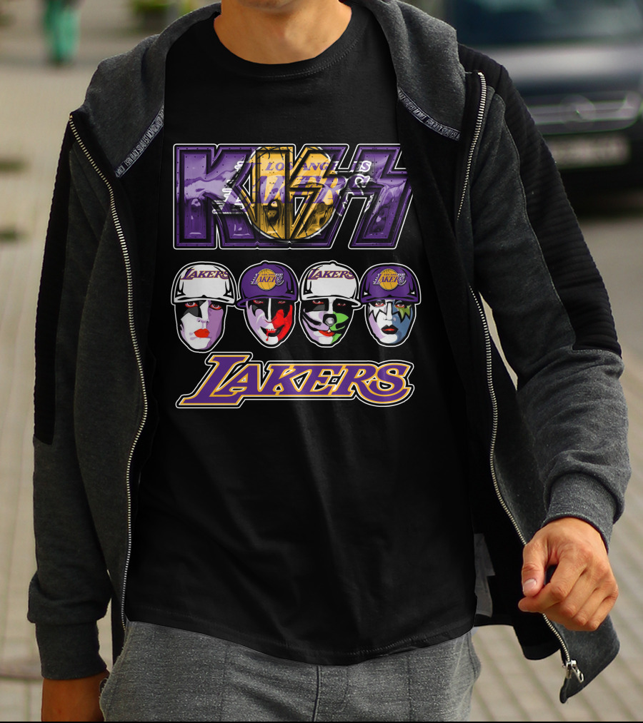 KISS Los Angeles Lakers Faces With Team T-Shirt