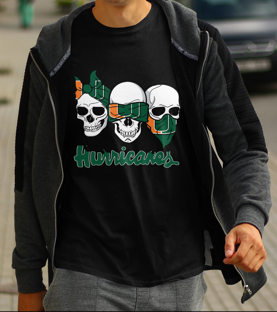 Hurricanes Three Skulls Miami T-Shirt