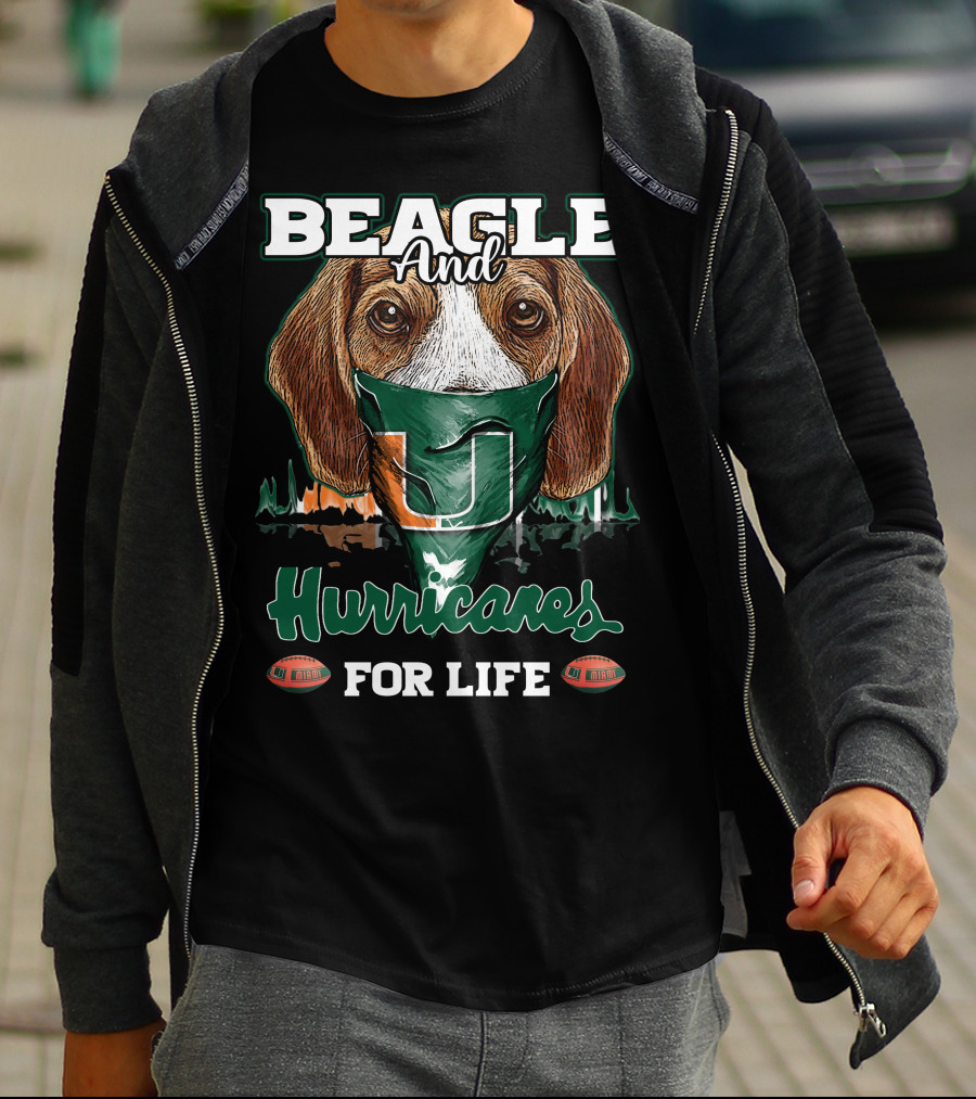 Beagle And Hurricanes For Life Miami Hurricanes U T-Shirt