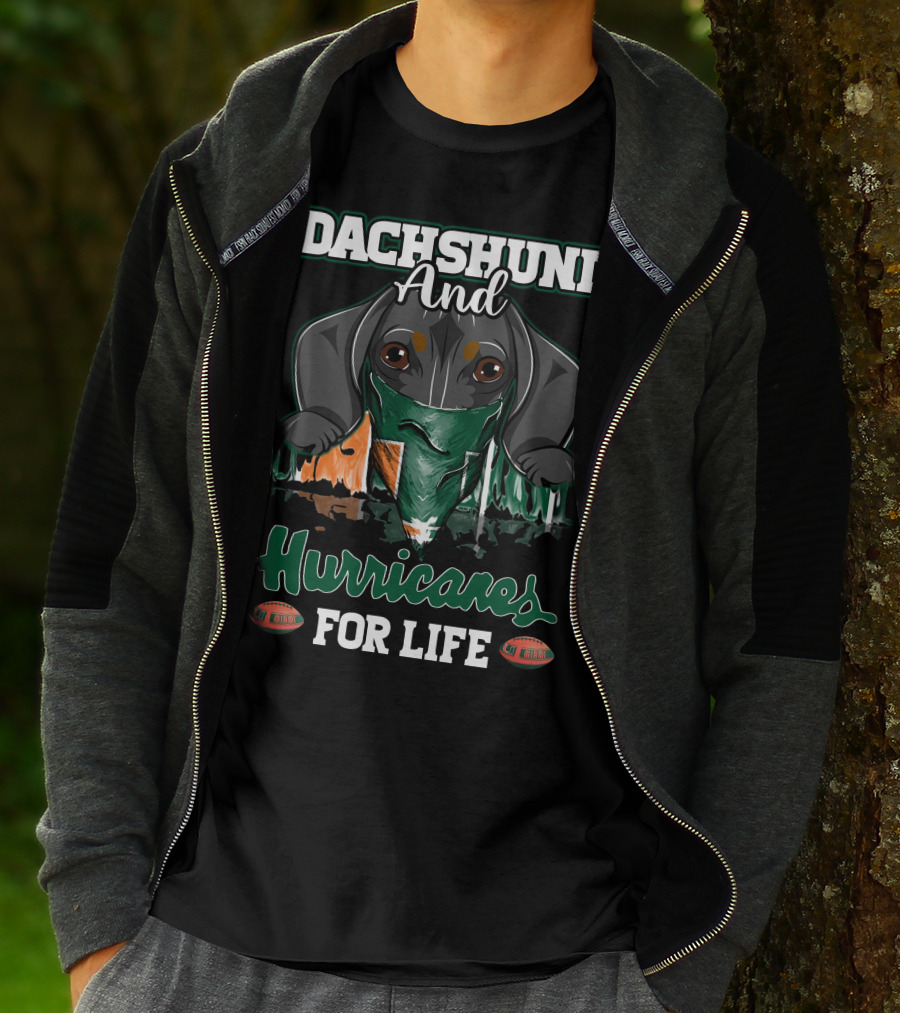 Dachshund And Hurricanes For Life Miami T-Shirt