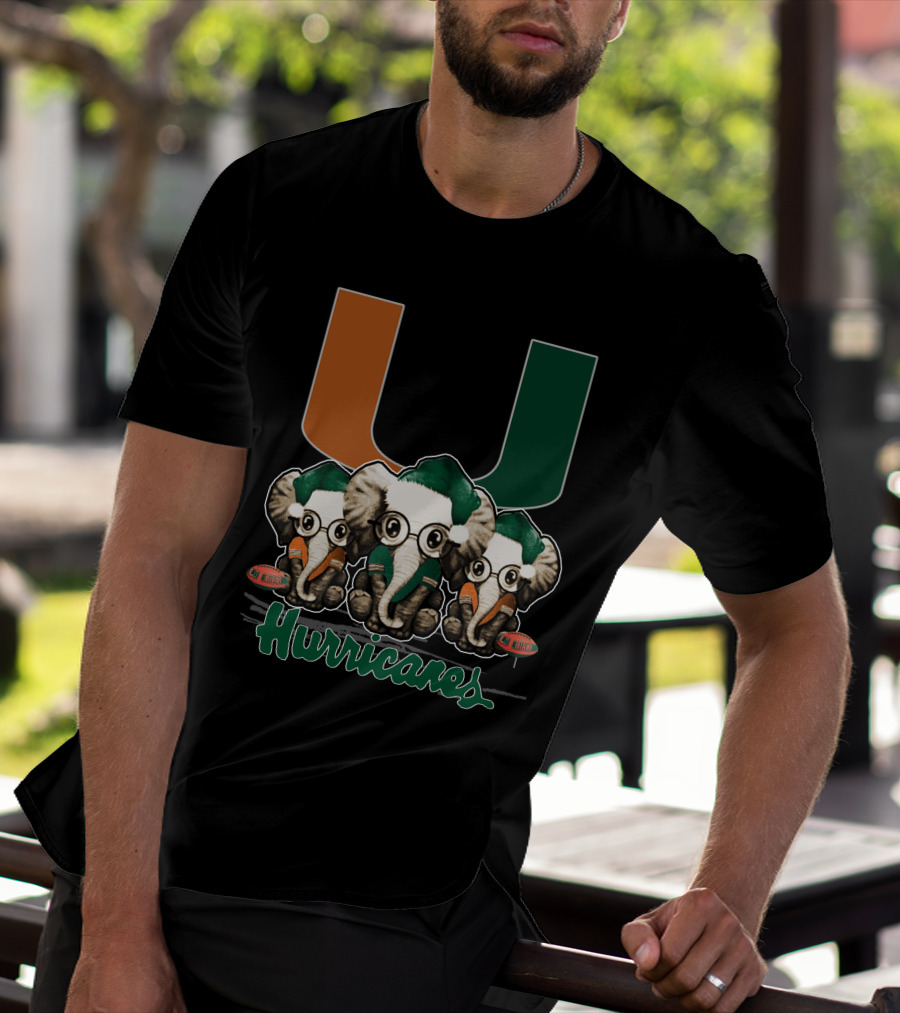 Miami Hurricanes Elephants Xmas T-Shirt