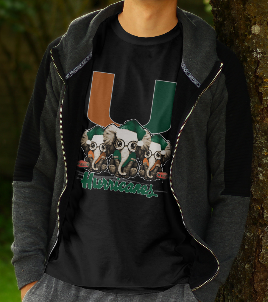 Miami Hurricanes Elephants Xmas T-Shirt