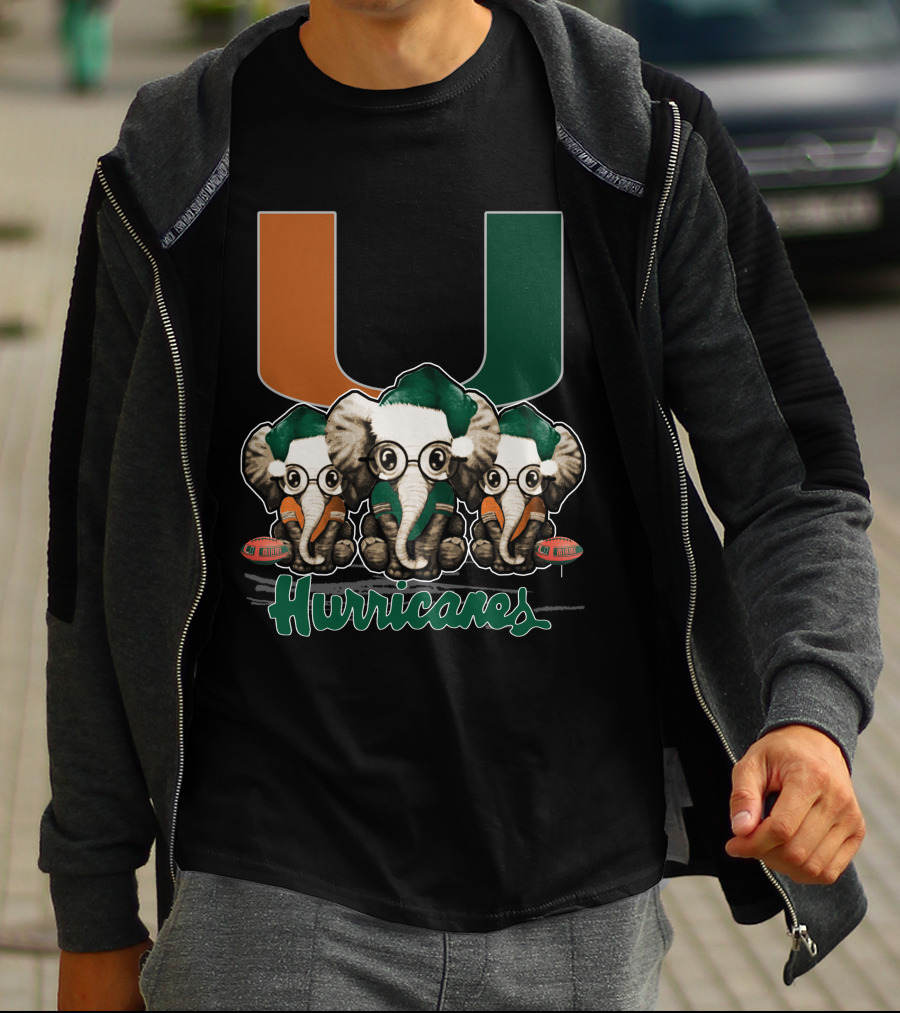 Miami Hurricanes Elephants Xmas T-Shirt