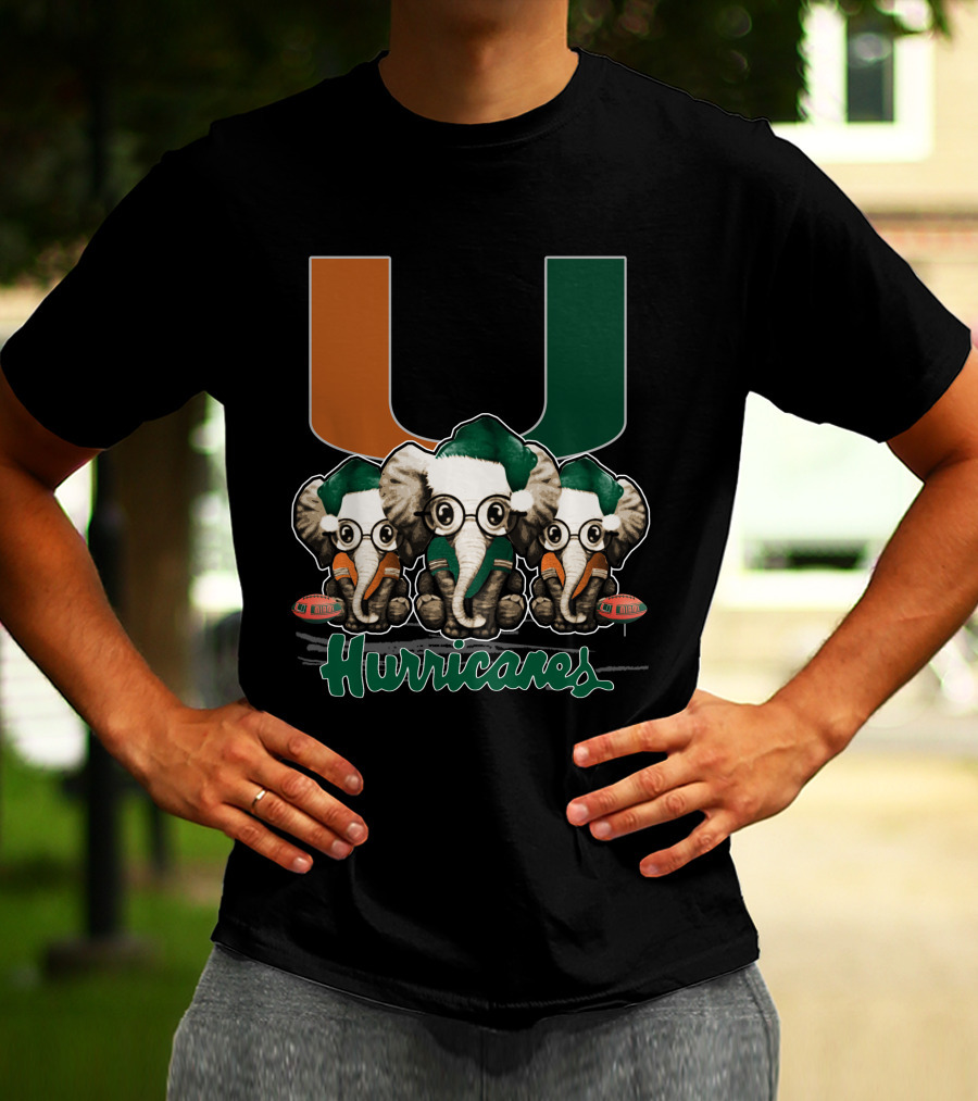 Miami Hurricanes Elephants Xmas T-Shirt