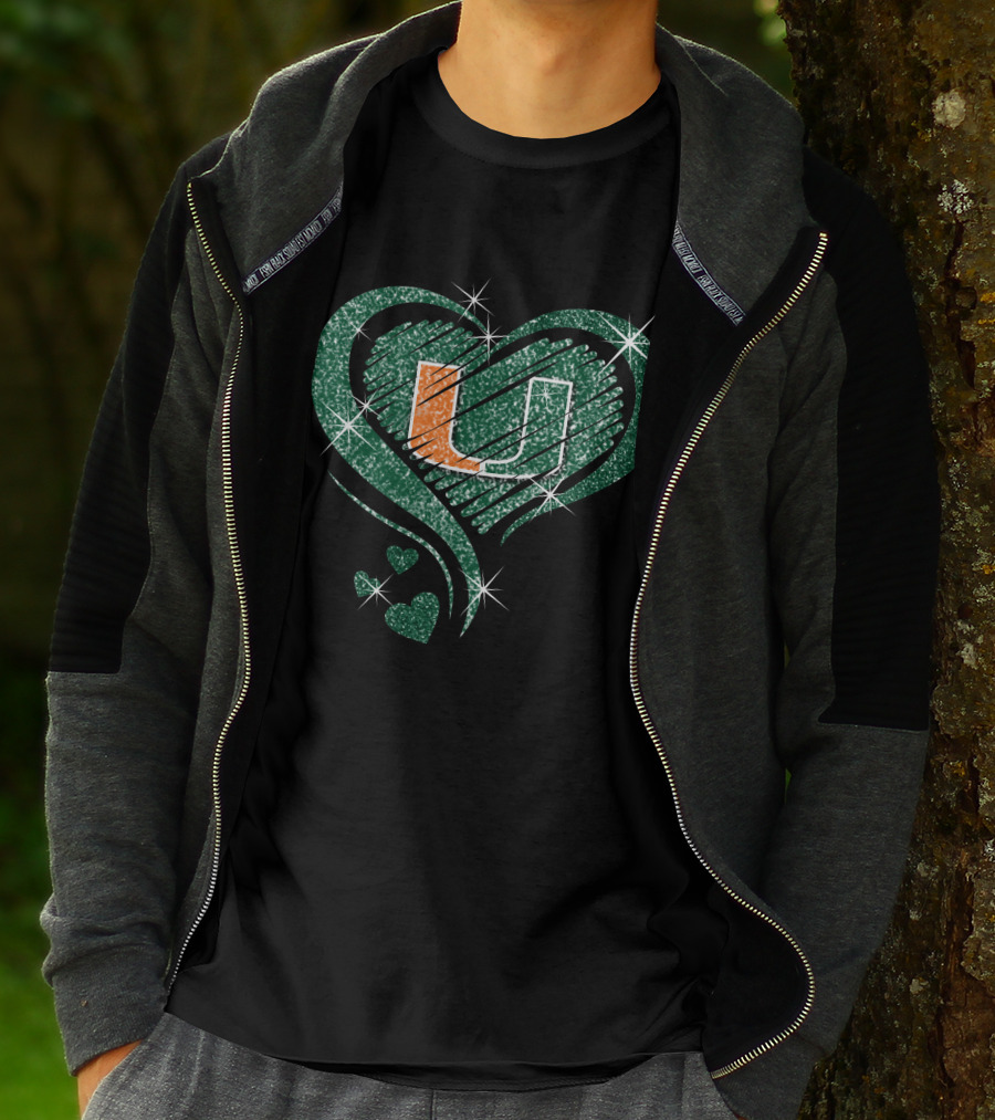 Heart Diamond Miami Hurricanes U T-Shirt