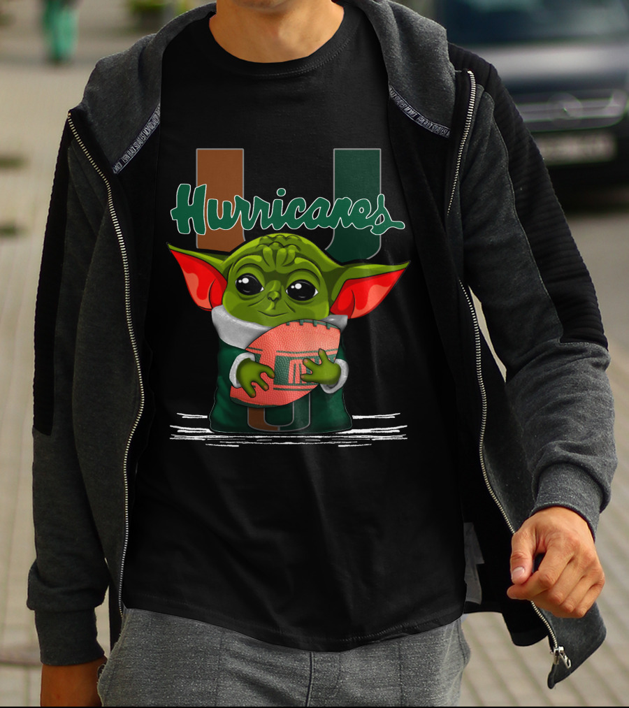 Yoda Miami Hurricanes Football Enthusiast T-Shirt