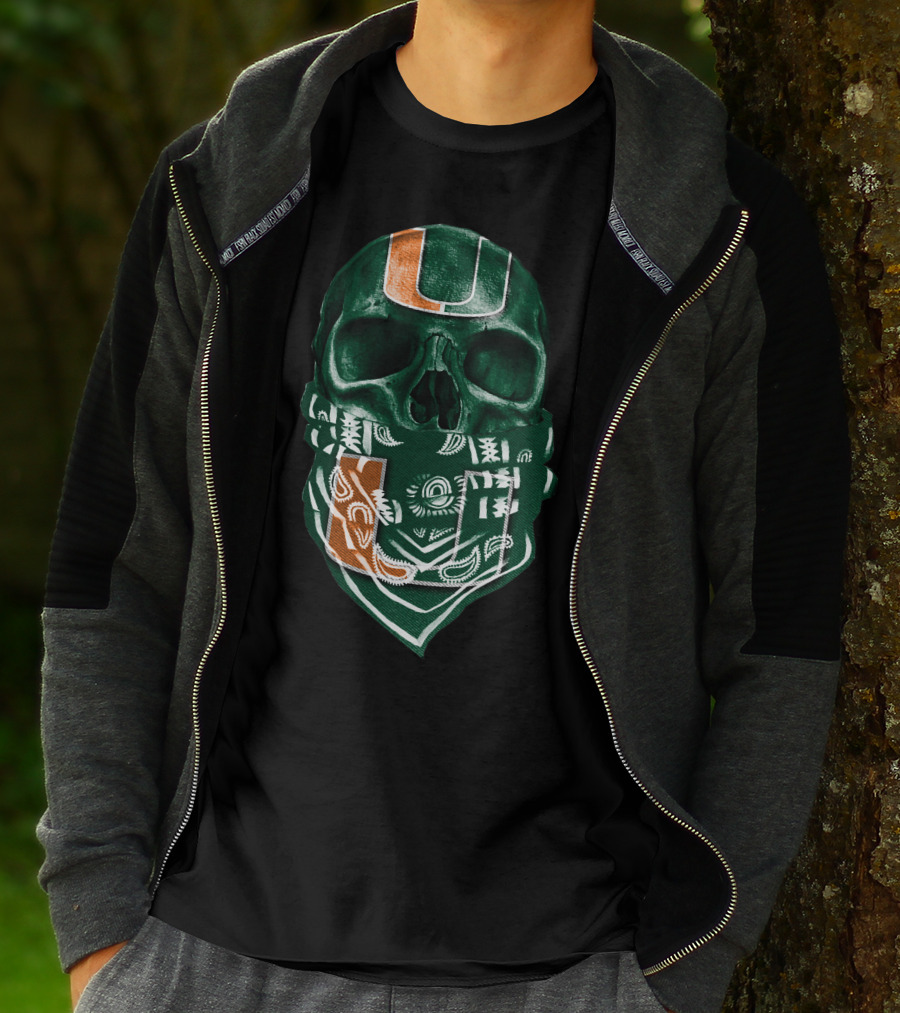 Skull Bandana Miami Hurricanes U T-Shirt